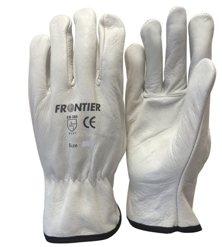 Frontier Standard Cowgrain Rigger Glove White Small - 2X Large FRRIGGSTDWW000M