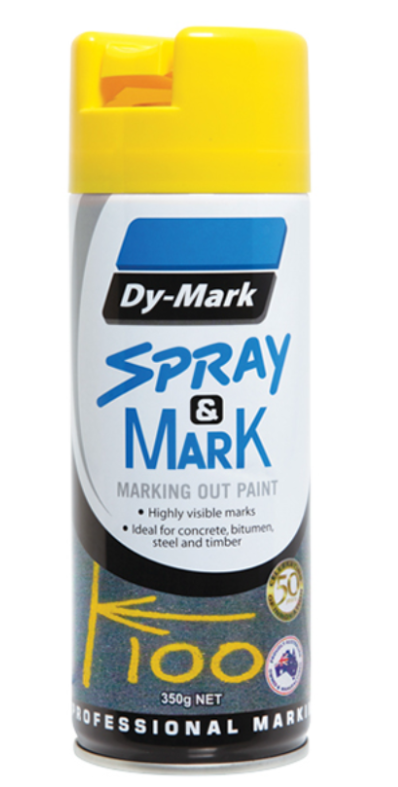 Dy-Mark YELLOW Spray & Mark Spray Can 350g 40013505 Pick Up In Store